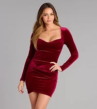 Love Language Velvet Long Sleeve Mini Dress