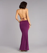 Moonlit Muse Cutout Halter Maxi Dress