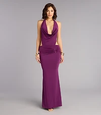 Moonlit Muse Cutout Halter Maxi Dress