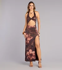 Unforgettable Floral Cutout Maxi Dress