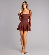 Evening Plans Lace A-Line Dress