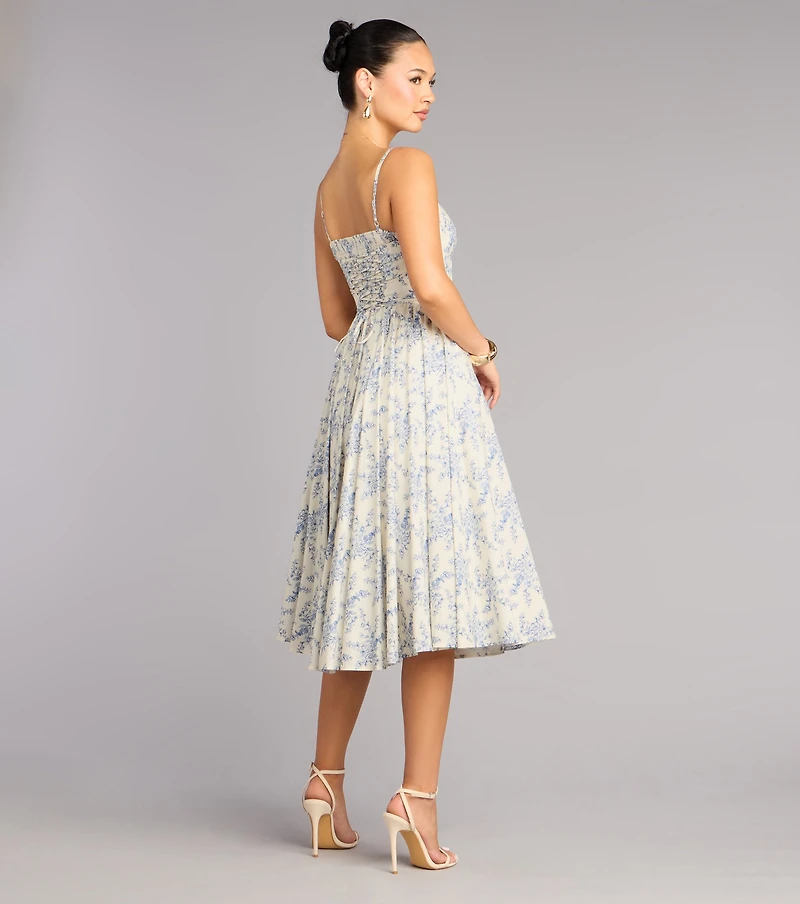 Windsor Garden Party Goals Floral Corset A-Line Midi Dress | MainPlace Mall Windsor Garden Party Goals Floral Corset A-Line Midi Dress | MainPlace Mall