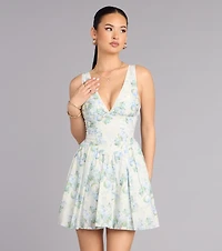 Caught Bloom Skater Mini Dress