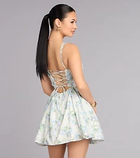 Caught Bloom Skater Mini Dress