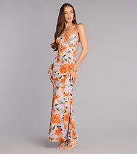 Vacay Beauty Strappy Back Floral Maxi Dress