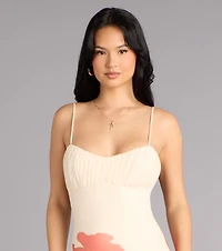 Soft Spoken Stunner Floral Mesh Maxi Dress