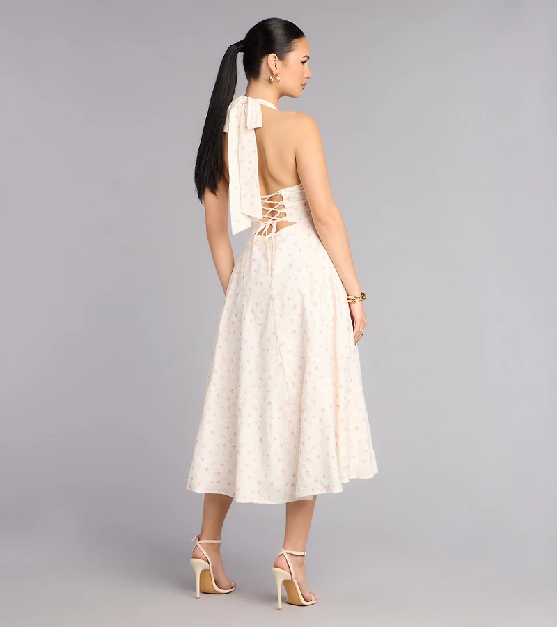 Brunch Bloom Floral Butterfly Midi Dress