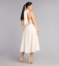 Brunch Bloom Floral Butterfly Midi Dress