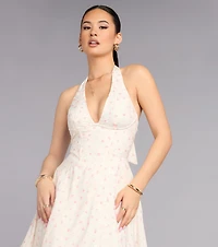 Brunch Bloom Floral Butterfly Midi Dress