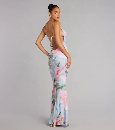 Effortless Bloom Floral Open Back Maxi Dress