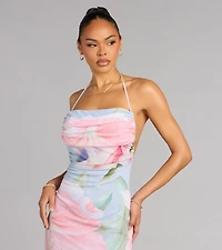 Effortless Bloom Floral Open Back Maxi Dress