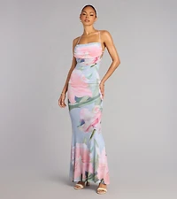 Effortless Bloom Floral Open Back Maxi Dress