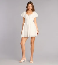 Charmed Life Eyelet Skater Mini Dress