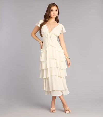 Softly Stolen Moments A-Line Midi Dress
