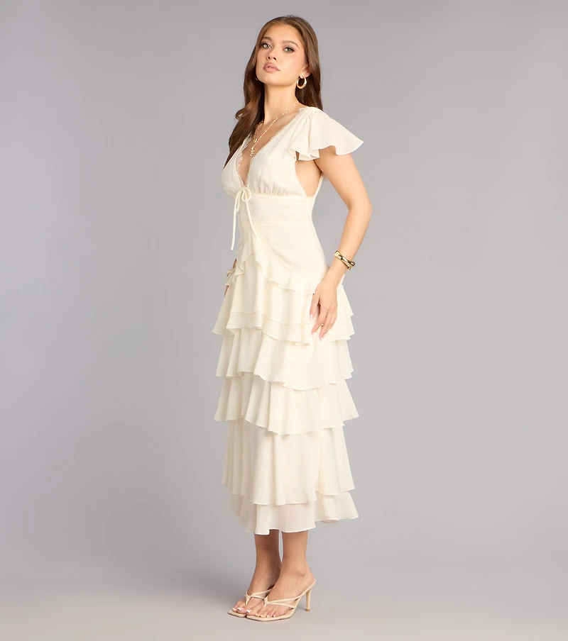 Softly Stolen Moments A-Line Midi Dress