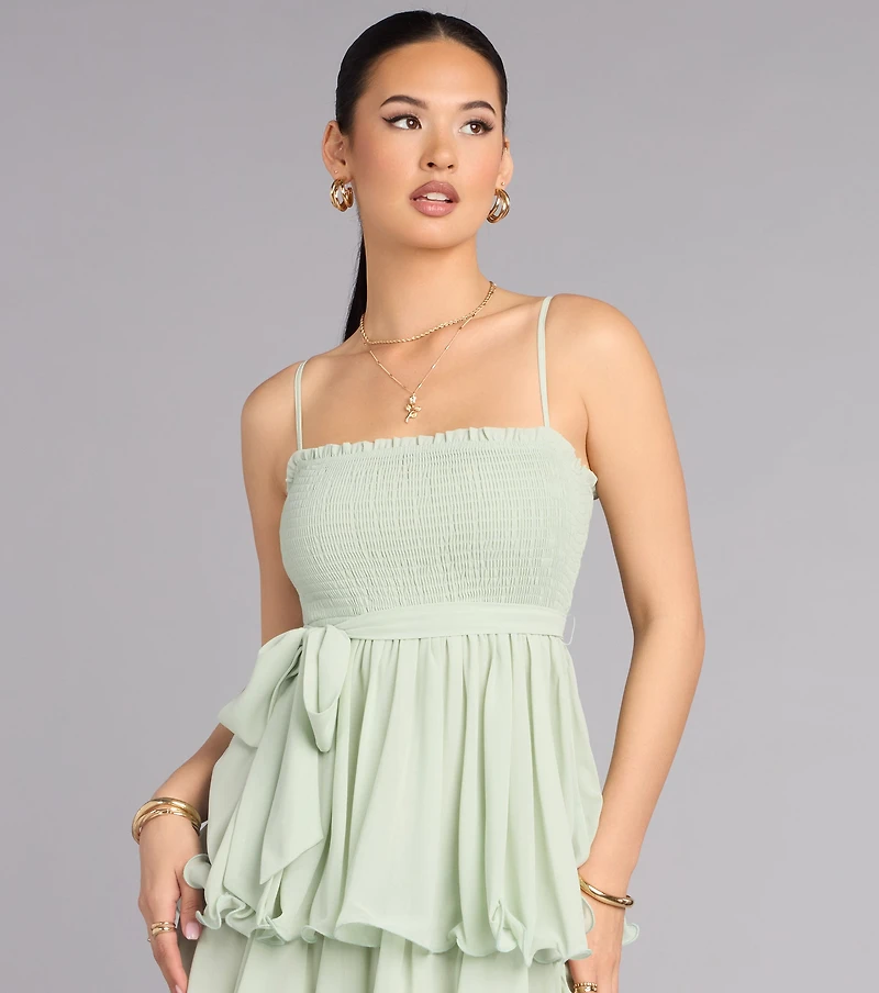 Love Layers Ruffle Chiffon Maxi Dress