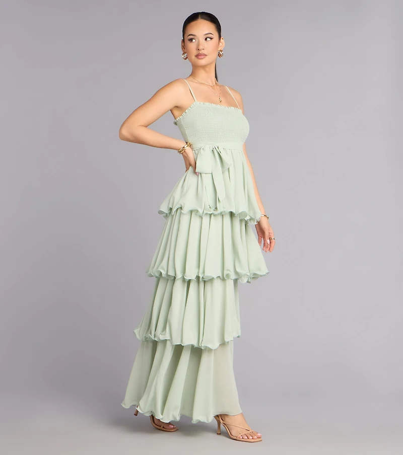 Love Layers Ruffle Chiffon Maxi Dress