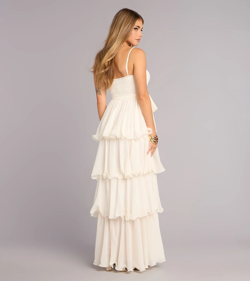 Love Layers Ruffle Chiffon Maxi Dress