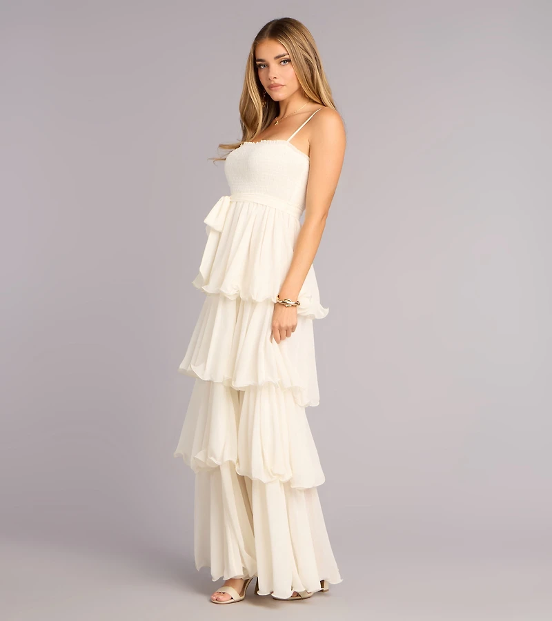 Love Layers Ruffle Chiffon Maxi Dress