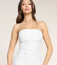 Shimmer Stunner Beaded Sequin Mini Tube Dress