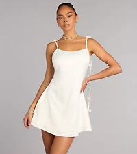 Something Sweet And Chic Bow Mini Dress