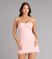 Sultry Sweet Lace Tie-Back Mini Dress