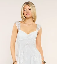 Pretty On Repeat Butterfly Lace Skater Dress