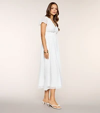 Garden Kisses Flutter Sleeve Midi Dress