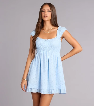 Sunshine State Of Mind Eyelet Mini Dress