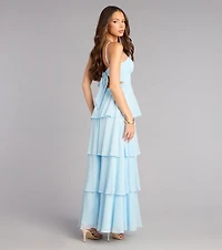 Evening Soirée Chiffon Maxi Dress