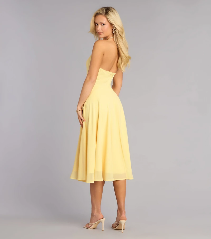 Effortless Grace Chiffon Midi Dress