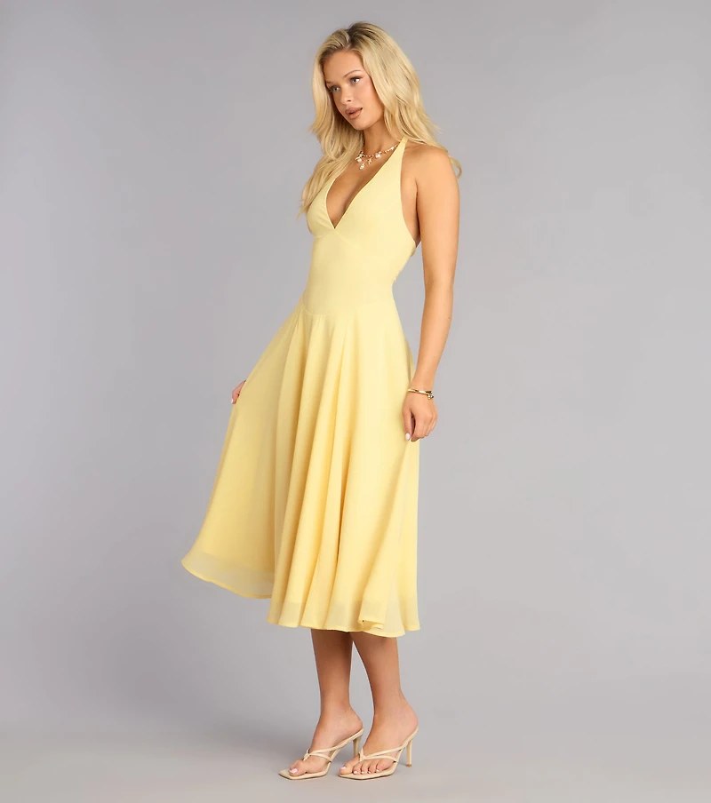 Effortless Grace Chiffon Midi Dress
