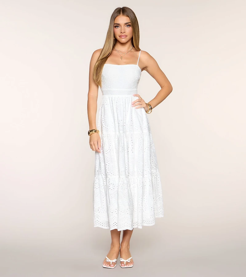 Barefoot Bloom Eyelet Midi Dress