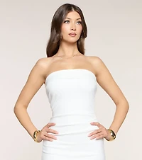 Sleek Moves Strapless Ponte Midi Dress