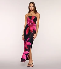 Make Them Stare Mesh Slit Maxi Dress