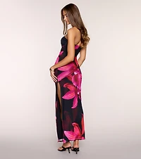 Make Them Stare Mesh Slit Maxi Dress