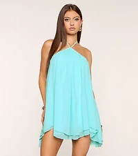 Flirt Motion Chiffon A-Line Mini Dress