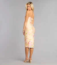 Bare It Beautiful Floral Tube Midi Dress