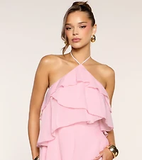 Rosé Season Ruffle Mini Dress