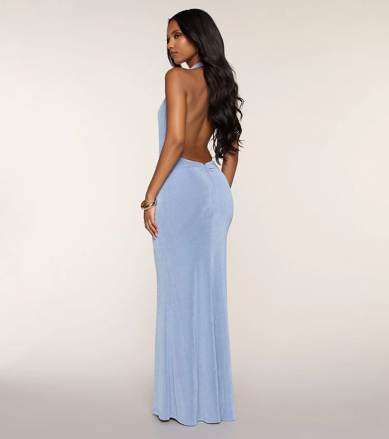 Scene Stealer Halter Maxi Dress