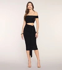 Love At First Off-Shoulder Midi Dress