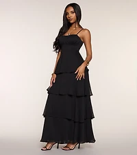 Evening Soirée Chiffon Maxi Dress