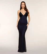 All Eyes Lace Trim Mermaid Maxi Dress
