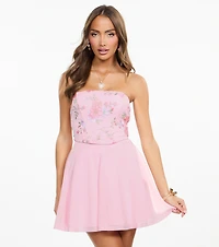 Petal Plans Floral Embroidered Skater Dress
