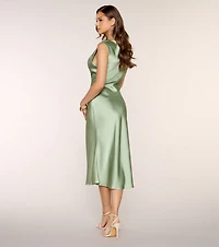 Candlelit Plans Satin Midi Dress