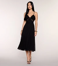 Written Lace Chiffon Midi Dress
