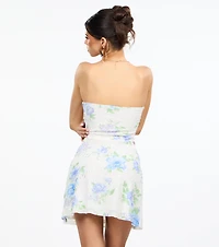 Plans Bloom Floral Beaded A-Line Mini Dress