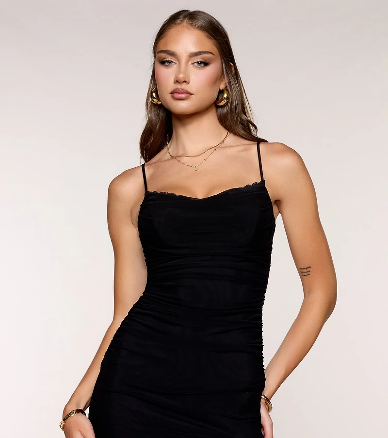 Serving Chicness Mesh Midi Dress