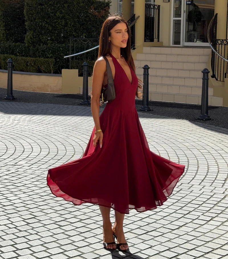 Effortless Grace Chiffon Midi Dress