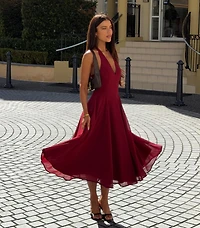 Effortless Grace Chiffon Midi Dress